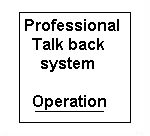 Professional Talk Back. Way of operation.